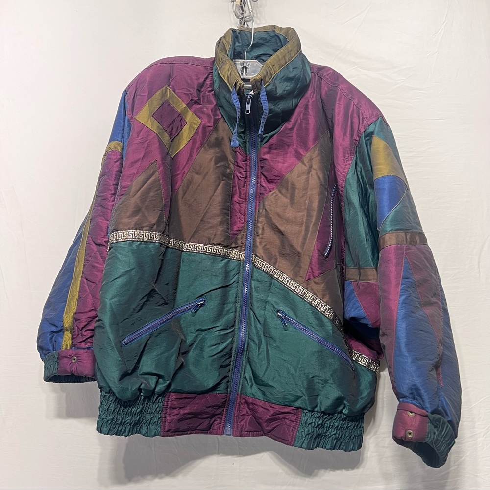 VTG Karizma Canadian Sportswear Multicolored Puffer Jacket Women's Size L